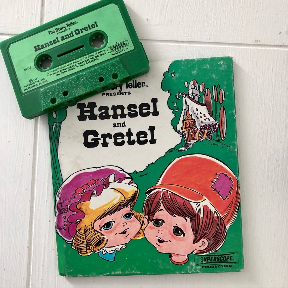 70s Storyteller Hansel and Gretel book and audio cassette